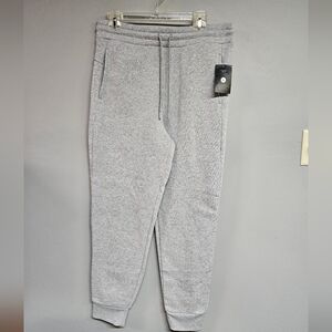 Women's Large Medium Fleece Light Gray Joggers Sweatpants Loungwear
